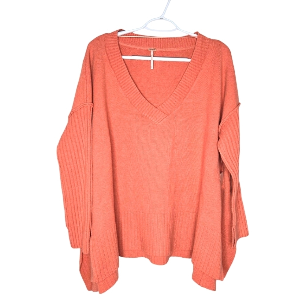 FREE PEOPLE ORION A-LINE TUNIC SWEATER LIGHTEST ROSE SMALL (oversized)